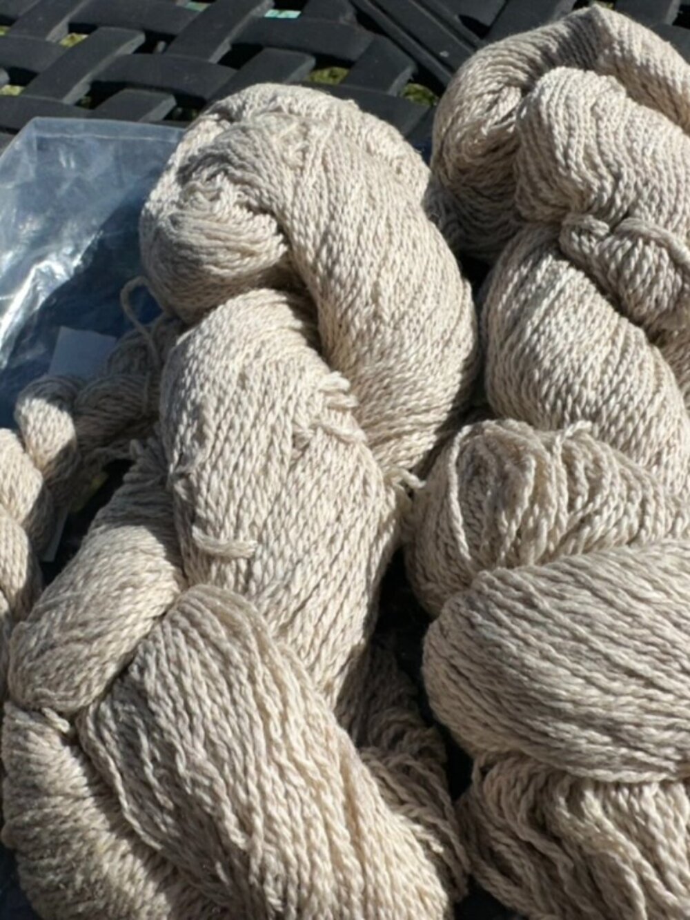 Linen and Lambswool Yarn Lot of 2 Skeins Fingerling Weight